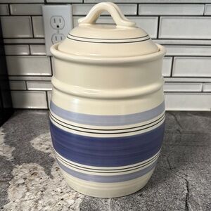 Pfaltzgraff Rio Large Striped Ceramic Canister with Lid